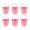 PATIKIL X Small Metal Buckets with Pack of 6 Mini Galvanized Buckets for Party Pink 2.7" 2.3" Handles, Crafts, Favors, Decorations,
