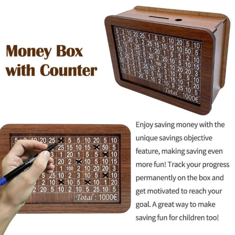 Wooden Money Box Handmade Money Saving Box Home Use Piggy Bank  Helps The Habit of Saving