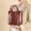 Genuine Leather Bucket Tote Handbags For Women New Designer Large Capacity Ladies Shoulder Crossbody Bags