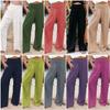 Spring and Summer Women's Solid Color Elastic Waist Wide Leg Pants Casual Pants Women