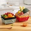 Drain Basket Fruit Basket Multifunctional Foldable Portable Plastic Large Capacity Raised Tiptoe Vegetable Basket