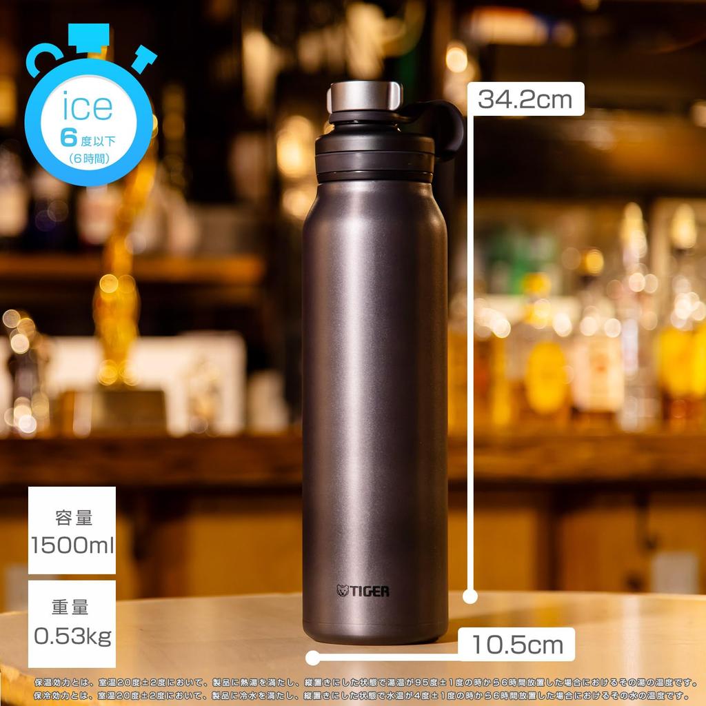 With Tiger Thermos Water Bottle Liter Vacuum Insulated Carbonated Bottle Stainless Steel Bottle Sports Drinks OK Beer OK Large Capacity Cooling Only
