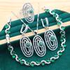 Jewelry European and N Light Luxury Zircon Bracelet Earrings Adjustable Ring Lady Jewelry Set