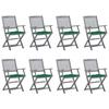 Day and Night - Day and Night Folding Garden Chairs 8 Units and Cushions Solid Acacia Wood