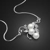 Sweet Grape Pendant Necklace Popular Pearl Chain Platinum Plated Girls Simple Jewelry