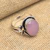 Faceted Pink Chalcedony Gemstone 925 Sterling Silver Handmade Jewelry Ring Gift