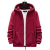 2022 Men's Fleece Outdoor Plus Size Spring and Autumn Fleece Hooded Sweater Jacket
