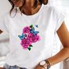 (Asian Size) Women Lovely Watercolor Tree Trend Print Lady Tee Top Clothing Casual Short Sleeve Fashion Tshirt  Female Graphic T-shirt