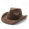 Minority Suede Hat Belt Men And Women Couple Hat Western Cowboy Top Hat Jzj-253