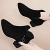 Black Warm Ankle Boots for Women Autumn Winter Elegant with Medium Heels Woman Short Shoes Fashion  Trend 39 Booties Sale