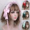 Women Lolita Headband Headdress Lace Ribbon Bowknot Japanese Sweet Cute Cosplay