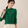 TUHUANG Women's Pure Wool Semi-High Neck Sweater