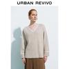 UR Women's V-Neck Contrast Knit Sweater