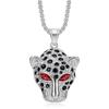 Cubic Zirconia Leopard Head Pendant Stainless Steel Necklace For Men Hip-hop Trendy Jewelry Gift
