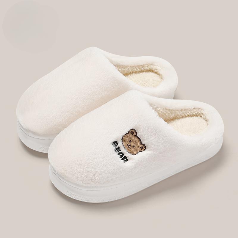 Order Two Size Up 1 Pair Lightweight Women Home Slippers Soft Bottom Durable Cute Pattern Fluffy Home Slippers