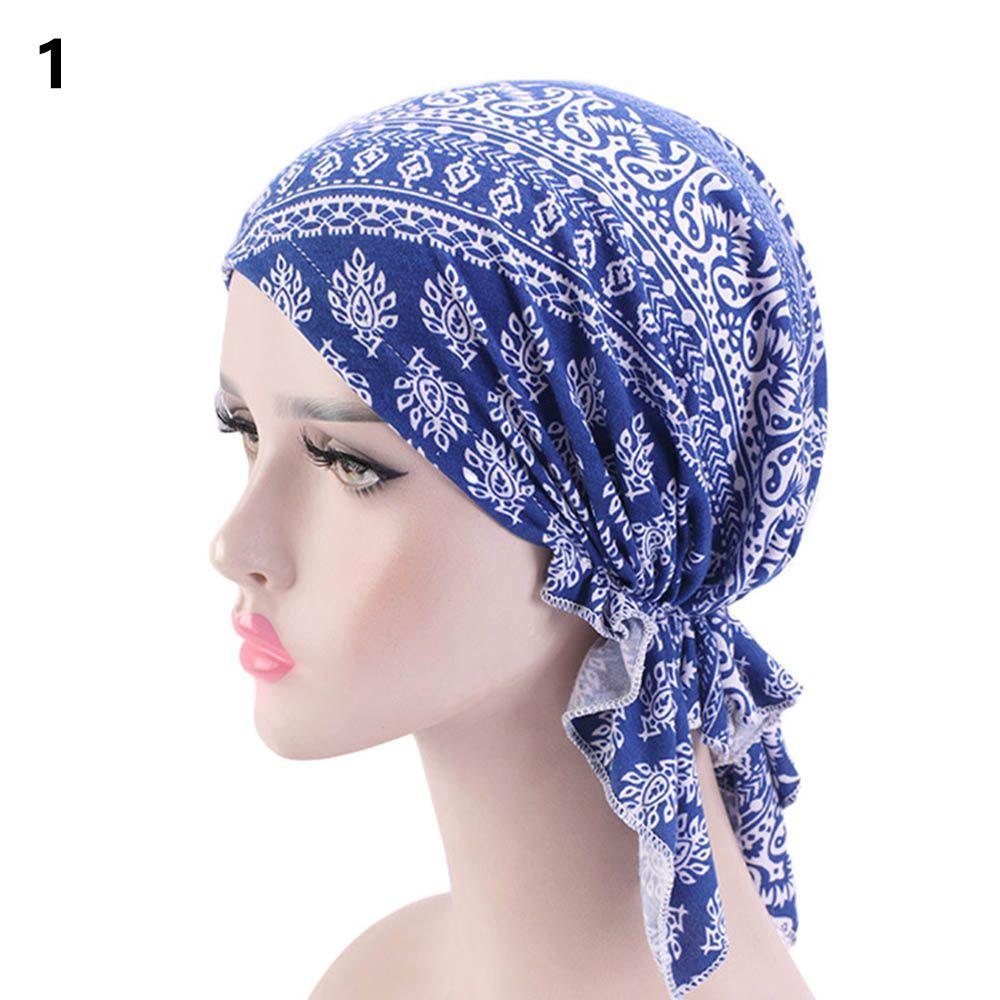 New Fashion Scarf Muslim Printed Headwear Cancer Chemo Hat Turban Hat Head Wrap Cap