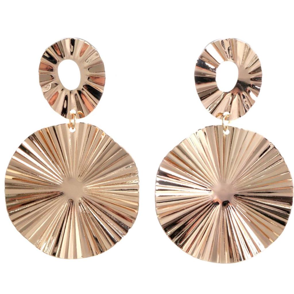 Les Trésors De Lily [Q5779] - Golden 'Cléopatra' Designer Earrings - 70x40 Mm