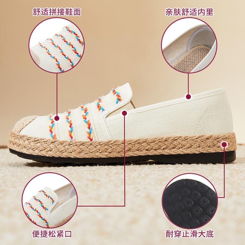 Shoes Women's Summer New Ethnic One-pedal Casual Shoes Polyurethane Gifts Soft Sole Not Tired Mother Shoes