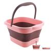 Ozgram Foot Bath (Pink) Foldable Bucket for Portable Storage and Eco-Friendly Use. Ideal for Outdoor Activities, Camping, Car Washing, Laundry, Water