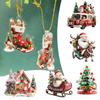 1PC Acrylic Christmas Pendant Santa Claus Snowman Elk Ornaments Xmas Tree Hanging Decoration Crafts for New Year Party Decor