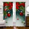 2pcs Set Christmas-Themed Curtains - Digital Print Rod Pocket Design Polyester  Perfect for Living Room Kitchen Bedroom Windows