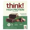 Think!, High Protein Bar, Chocolate Mint, 5 Bars, 60 G (2.1 Oz) Each