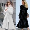 Women Plus Size Short Faux Coat Warm Furry FauxLong Jacket Long Sleeve Outerwear
