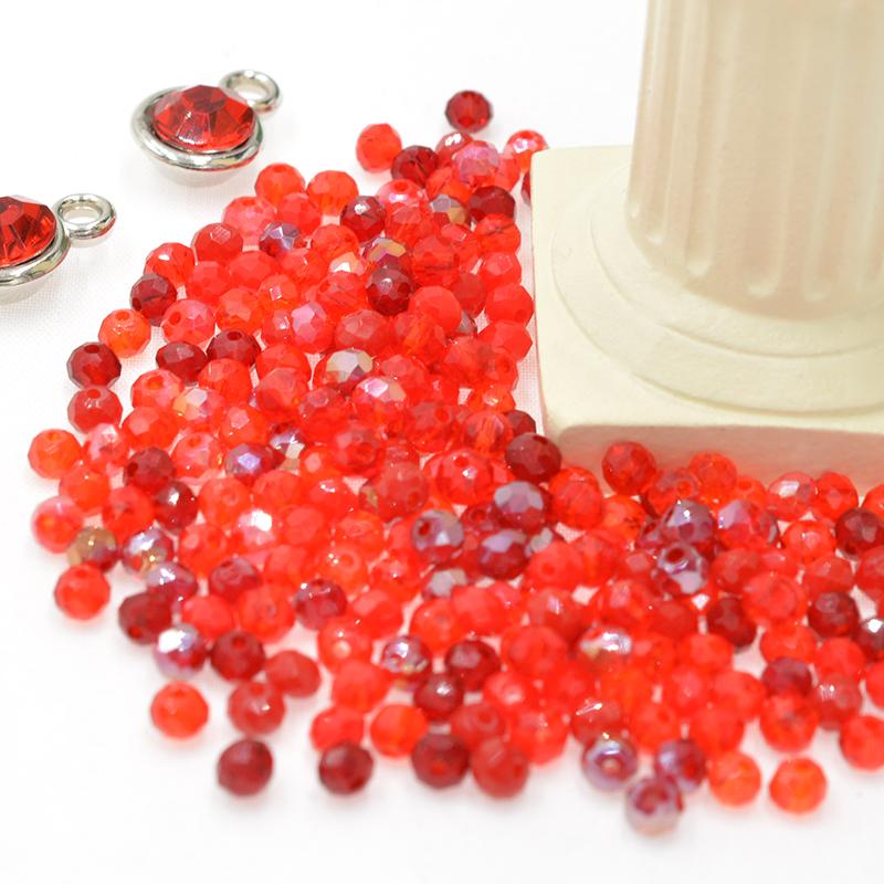 Dark Red Series Shining Multicolor 4/6mm Crystal Beads Rondelle Shape Jewelry Findings Earring Glass Quartz Charms Bracelet Accessories