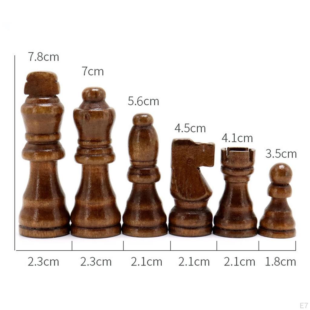 32 Pieces Wooden Chess Pieces, Figure Game Accessories, Tournament Players,
