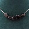Stones and Minerals. Necklace 5 Pearls Tourmaline Schorl from Brazil Steel Chain Necklace for Women, Men. Customizable Size.