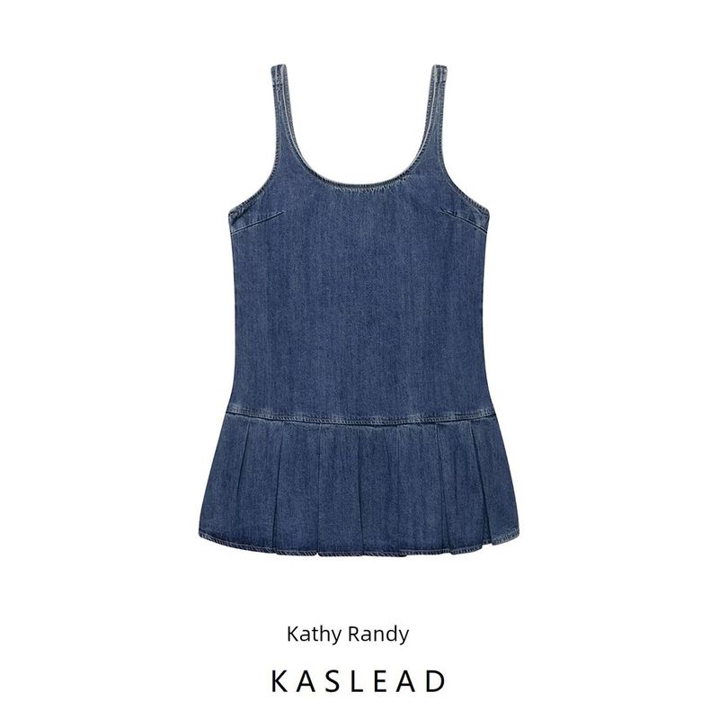 Kaslead New Arrival Women's Clothing Fashion Style Fashion Minimalist Wide Pleated Denim Dress 4365081 401