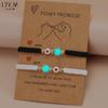 2Pcs Couple Bracelet Matching Bracelets Love Lucky Bead Luminous Bangles for Friendship Lucky Wish Jewelry Gift Card Bracelet