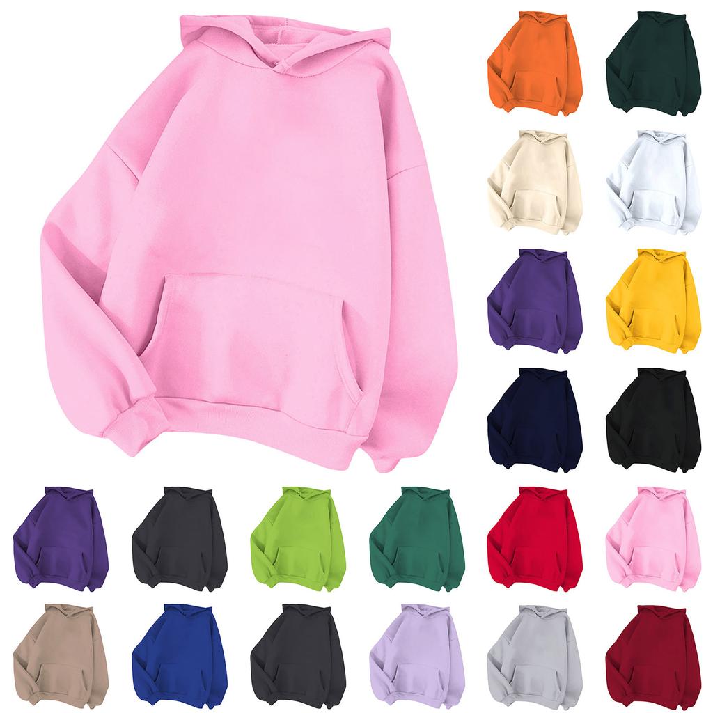 Women's Fashion Sports Pullover Hoodie Loose Padded Thickened Warm Casual Sweatshirt