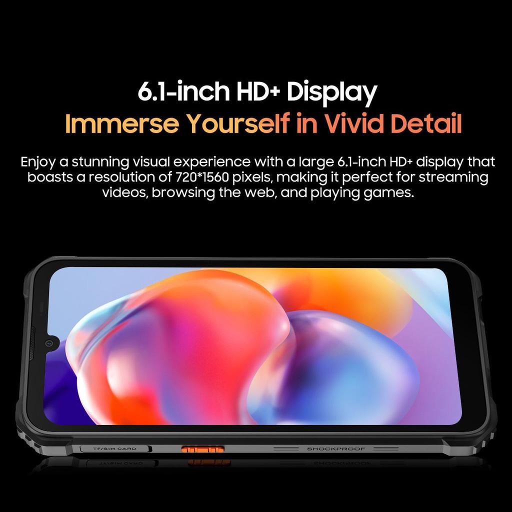 Refurbished Blackview BV5300 Plus Rugged Phone 6.1 HD 60Hz Display 4/8GB+128GB Android 13 6580mAh Battery 5MP+13MP Camera Cellphone