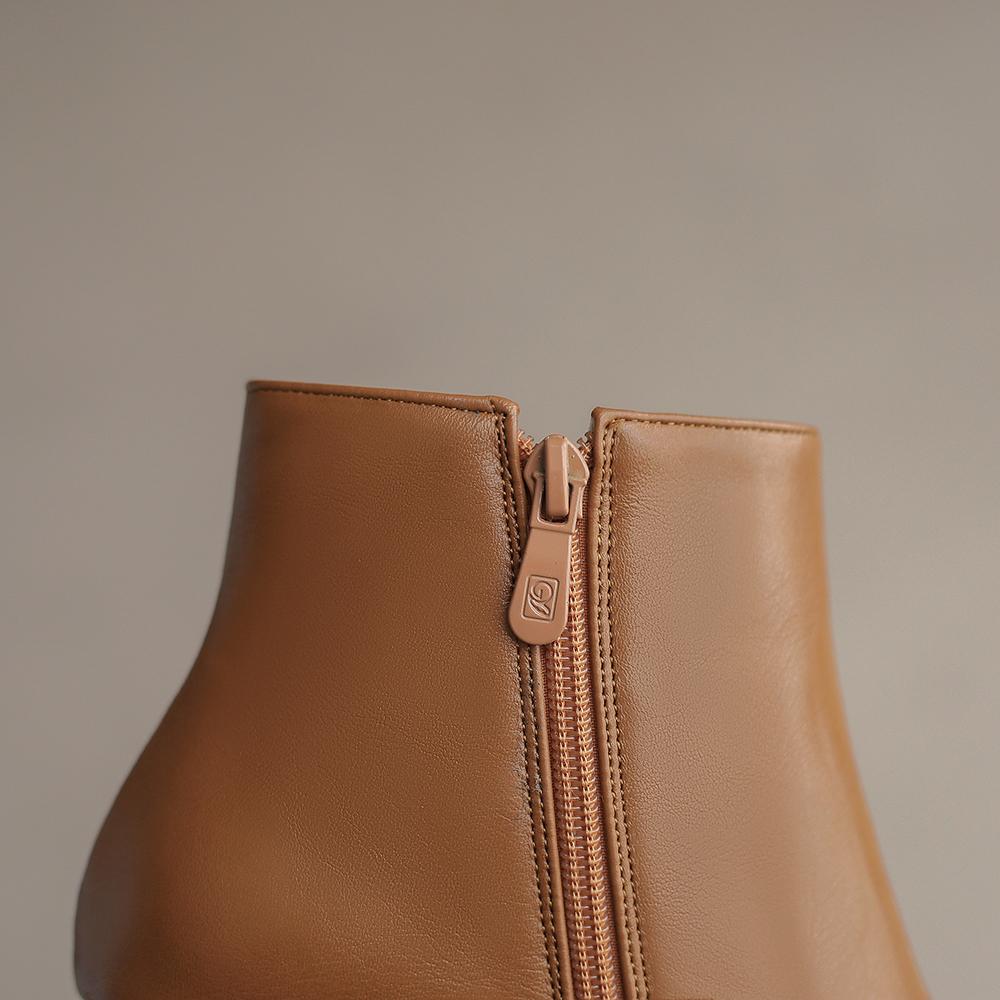 Apricot Black Women Ankle Boots Med Heel Small Big Size 32 48