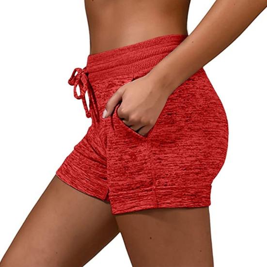 Women's Beach Sports Shorts Elastic Slim Drawstring Shorts Pants with Pockets Summer Casual Yoga Pants