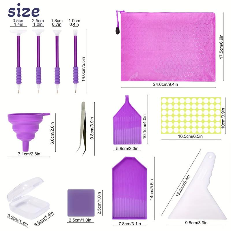 DIY Diamond Painting 30 Slots Purple Butterfly Diamond Painting Accessories Kit for Diamond Art Rhinestone Jewelry Beads Organizer and Storage