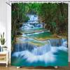 3d Printing Green Forest Waterfall Shower Curtains Waterproof Bathroom Curtain With Hooks Bath Curtain 180*200 Polyester Fabric