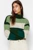 Women's Elegance Style Sweater Dark Green Crop Soft Textured Knitwear Sweater