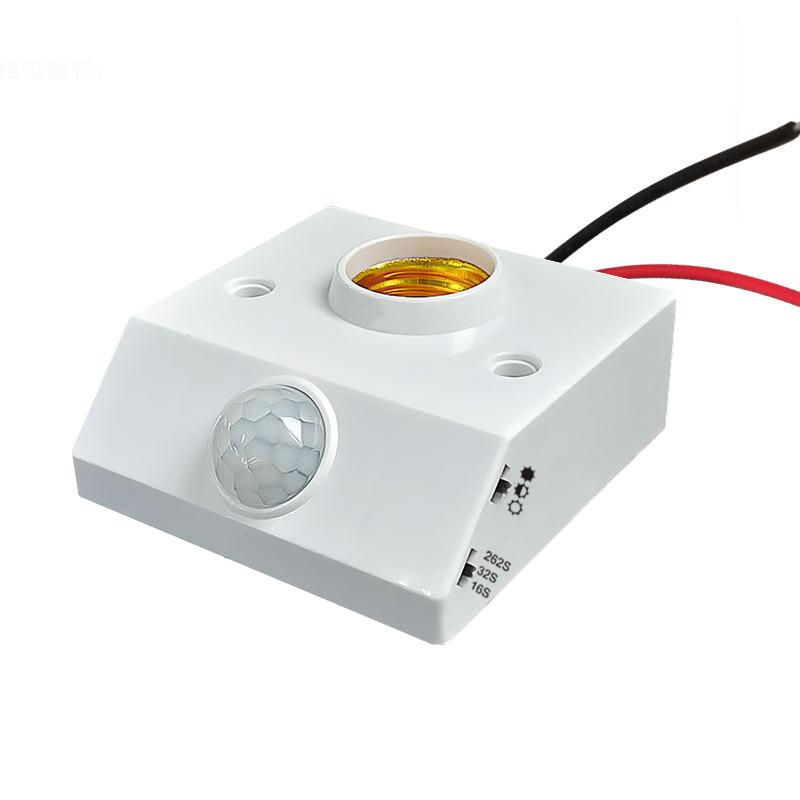 Ac85-265V Automatic Human Body Infrared Ir Sensor Lamp Holder Led Bulb Light E27 Base Pir  Detector Wall Lamp Holder Socket