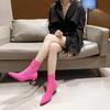 Knitting Mesh Ankle Goth Boots Women Autumn Designer Fashion Elastic Sock Pumps Boots High Heels Sexy Dress Booties for Women