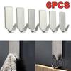 6шт настенные крючки самоклеящаяся вешалка из нержавеющей стали
