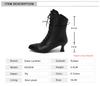 2025 New Lace Up Ladies High Heel Shoes Strange Steampunk Boot Victorian Ankle Boots Women Pointed Toe Thick Soled Short Boots