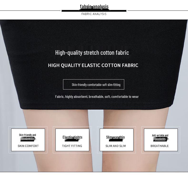 Профессиональная черная юбка-бодикон с высокой талией и карманами - Весенне-осенняя приталенная рабочая одежда