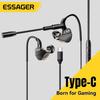 Essager USB Type C in-Ear Headset Wired Earphones For iPhone 16 Samsung Android HiFi Bass Stereo Games With Mic 3.5MM Headphones