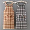 Кухонный фартук с карманом, дышащий, без рукавов, водонепроницаемый, клетчатый, маслостойкий, ПВХ, женский