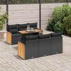 VidaXL Garden Lounge Set with Cushions 7 Pcs Black Braided Resin Acacia 3327667