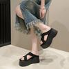 Fashion Summer Women Slippers Beach Flip-Flops Ladies Party Shoes Wedge Heels Outside Sandals Woman High Platform Slippers 8CM