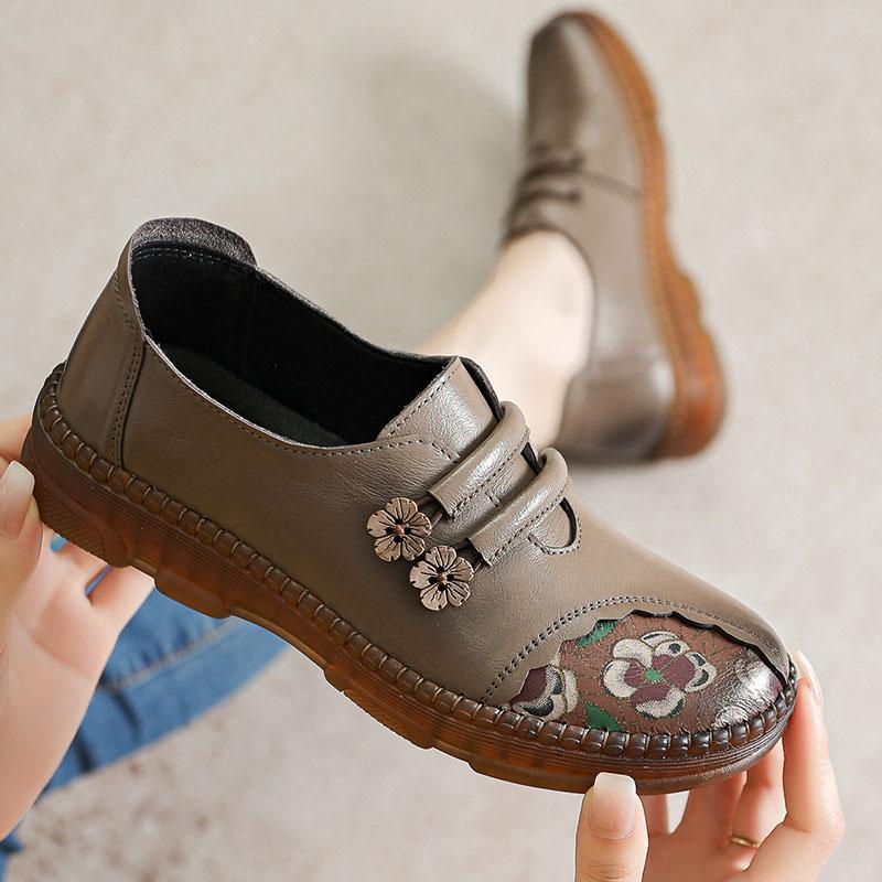 Fashion GKTINOO 2025 Fashion Women Shoes Genuine Leather Loafers Women Casual Shoes Mother Soft Comfortable Shoes Women Flats Non-slip