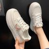 2025 Spring and Summer New Little White Shoes Female Student Lace-up Korean Version Platform Casual Sports Shoes Female Low-top Flat Baseplate Shoes